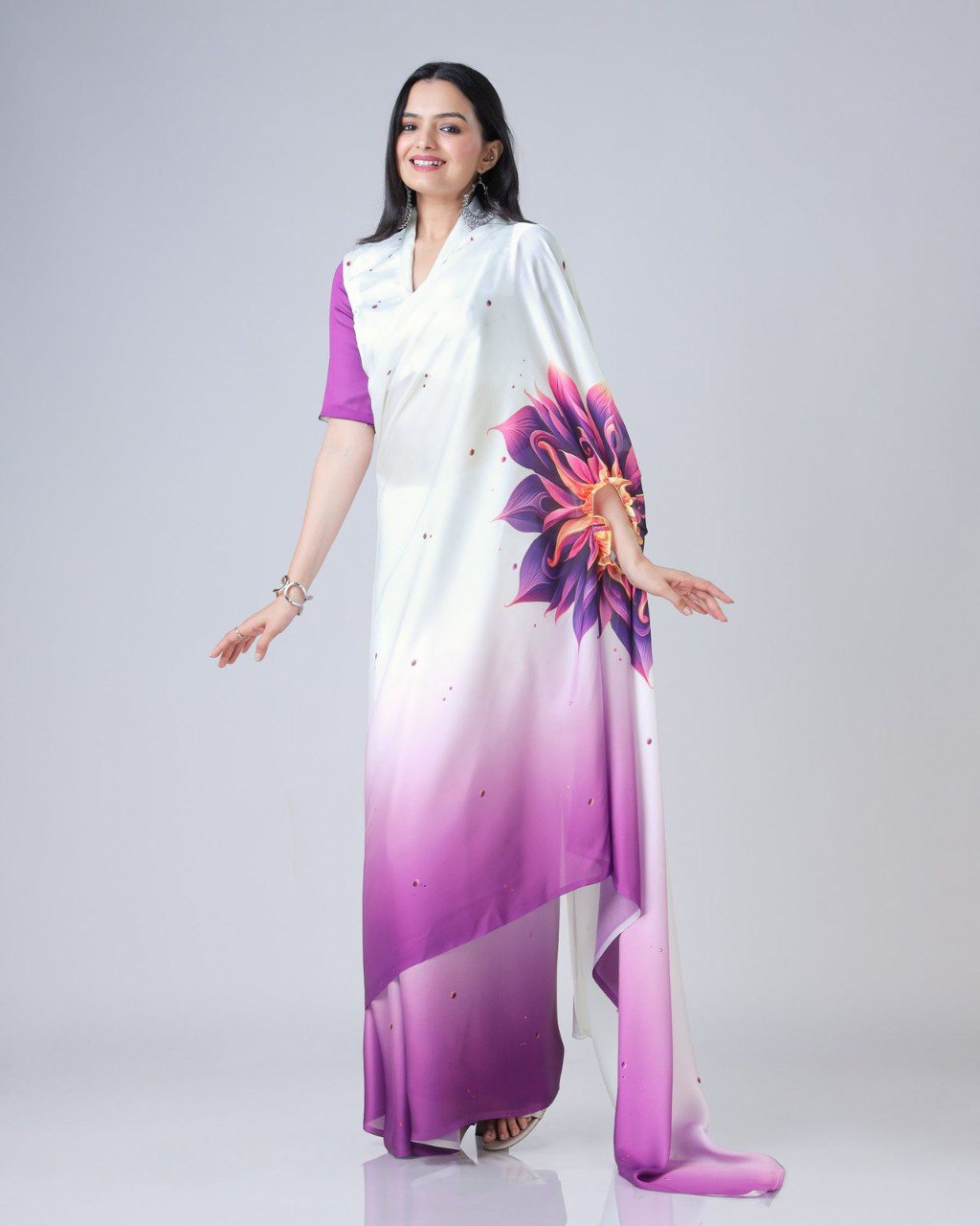 Designer New Launch – Freehand Saree with Handsfree Mandala Innovation ClothsVilla