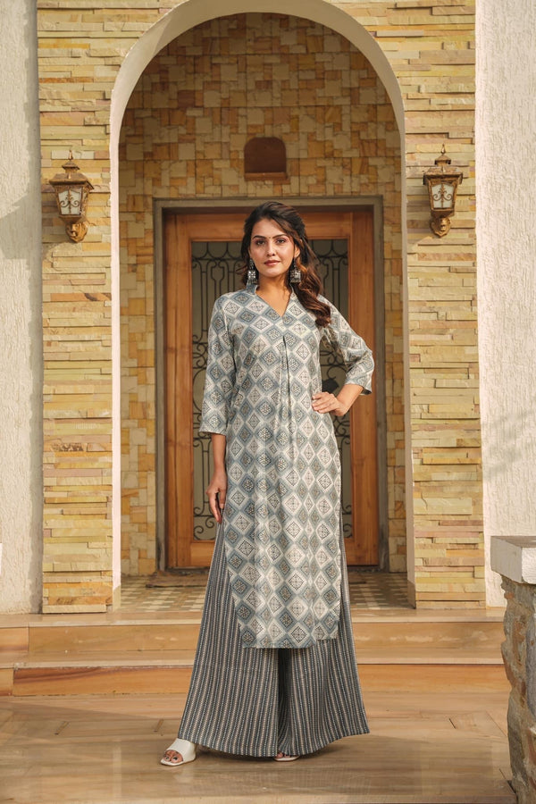 Designer Pure Rayon Printed Kurti Pant Set for Women Clothsvilla