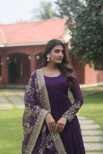 Load image into Gallery viewer, Designer Purple Anarkali Dress for women, georgette anarkali suit with dupatta, sequence embroidery anarkali, readymade anarkali kurtis, gown