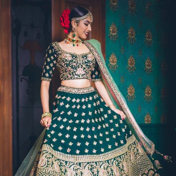 Diamond Satin Silk Lehenga Choli Dupatta Set - Exquisite Sequin & Embroidery Work ClothsVilla Main image