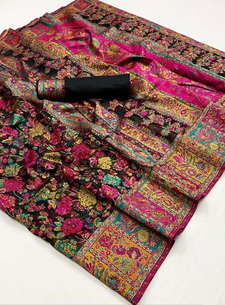 Digital Print Elegant Bollywood Art Silk Saree with Zari Woven Border ClothsVilla