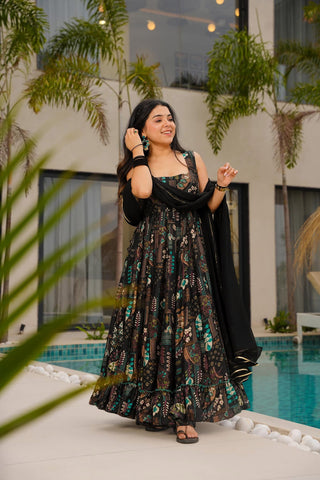 Digital Print Full Flare Anarkali Gown Collection for Women Clothsvilla
