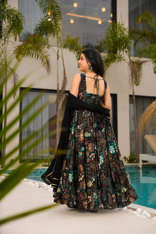 Digital Print Full Flare Anarkali Gown Collection for Women Clothsvilla