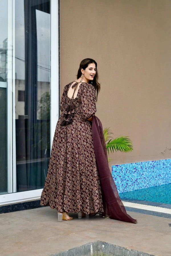 Digital Print Full Flare Anarkali Gown Collection for Women Clothsvilla