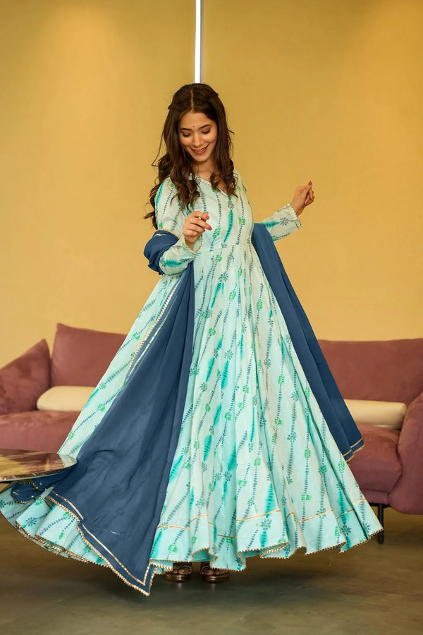 Digital Print Full Flare Anarkali Gown Collection for Women Clothsvilla
