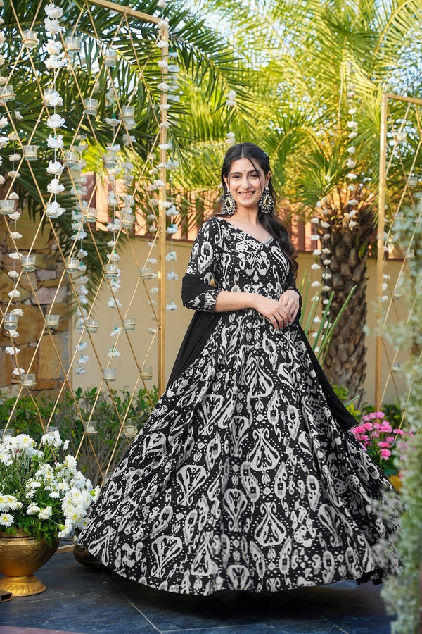 Digital Print Full Flare Anarkali Gown Collection for Women Clothsvilla