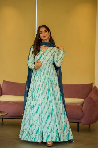 Digital Print Full Flare Anarkali Gown Collection for Women Clothsvilla