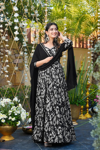 Digital Print Full Flare Anarkali Gown Collection for Women Clothsvilla