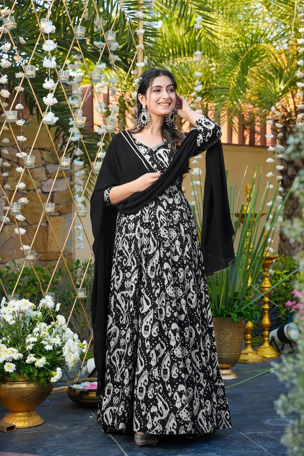 Digital Print Full Flare Anarkali Gown Collection for Women Clothsvilla