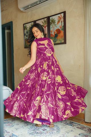Digital Print Full Flare Anarkali Gown Collection Clothsvilla