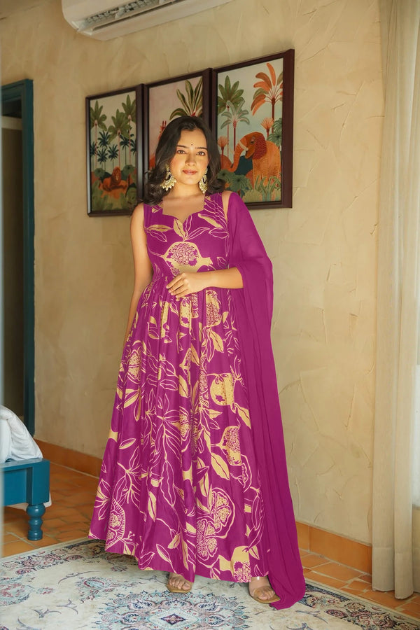 Digital Print Full Flare Anarkali Gown Collection Clothsvilla
