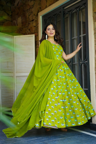 Digital Print Full Flare Anarkali Gown Collection Clothsvilla