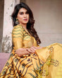 Load image into Gallery viewer, Golden Yellow Digital Printed Saree with Abstract Patterns and Tassel Detailing DIGITAL PRINT