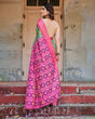 Load image into Gallery viewer, Green and Pink Tussar Silk Saree with Vibrant Ikat Patterns and Zari Border DIGITAL PRINT