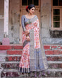 Load image into Gallery viewer, Graceful Grey Banarasi Silk Saree with Floral Elegance and Zari Accents BANARASI PRINTED