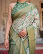 Load image into Gallery viewer, Timeless Green Banarasi Silk Saree with Zari Weaving and Tassels BANARASI PRINTED