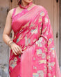Load image into Gallery viewer, Regal Pink Banarasi Silk Saree with Zari Weave and Intricate Tassels BANARASI PRINTED