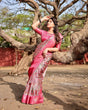 Load image into Gallery viewer, Elegant Pink Banarasi Silk Saree with Paisley Design, Zari Weaving, and Tassels BANARASI PRINTED
