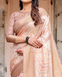 Load image into Gallery viewer, Elegant Beige Banarasi Silk Saree with Tassels and Zari Work BANARASI PRINTED
