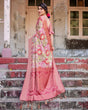 Load image into Gallery viewer, Graceful Peach and Pink Banarasi Silk Saree with Zari Weave and Tassels BANARASI PRINTED