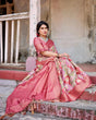 Load image into Gallery viewer, Graceful Peach and Pink Banarasi Silk Saree with Zari Weave and Tassels BANARASI PRINTED