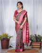 Load image into Gallery viewer, Elegant Banarasi Silk Saree in Deep Green with Floral Zari and Tassels BANARASI PRINTED