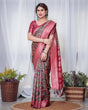 Load image into Gallery viewer, Elegant Banarasi Silk Saree in Deep Green with Floral Zari and Tassels BANARASI PRINTED