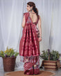 Load image into Gallery viewer, Luxurious Maroon Banarasi Silk Saree with Paisley Print and Tassels BANARASI PRINTED