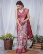 Load image into Gallery viewer, Luxurious Maroon Banarasi Silk Saree with Paisley Print and Tassels BANARASI PRINTED