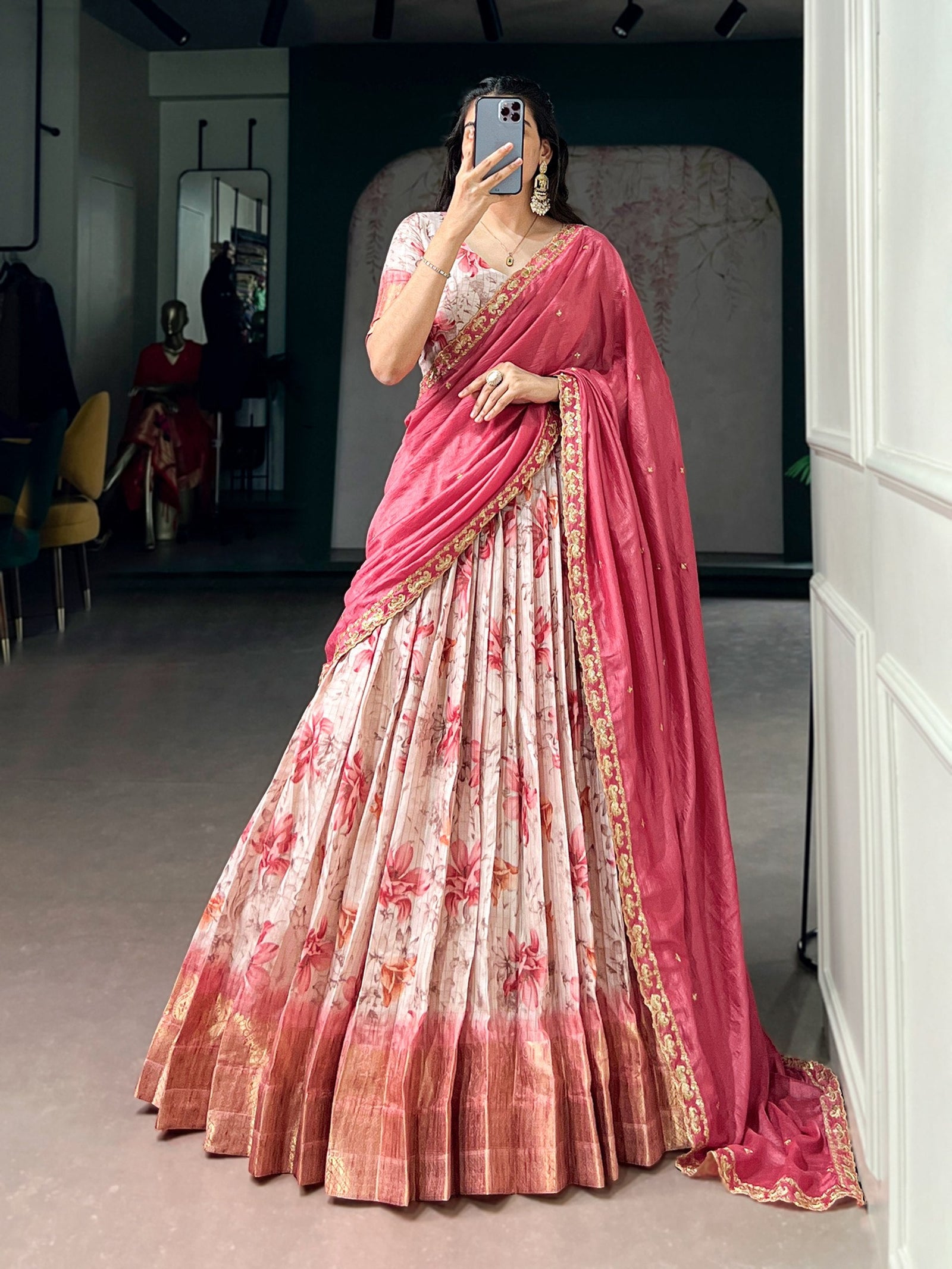 Dola Chex Floral Printed Lehenga Choli ClothsVilla
