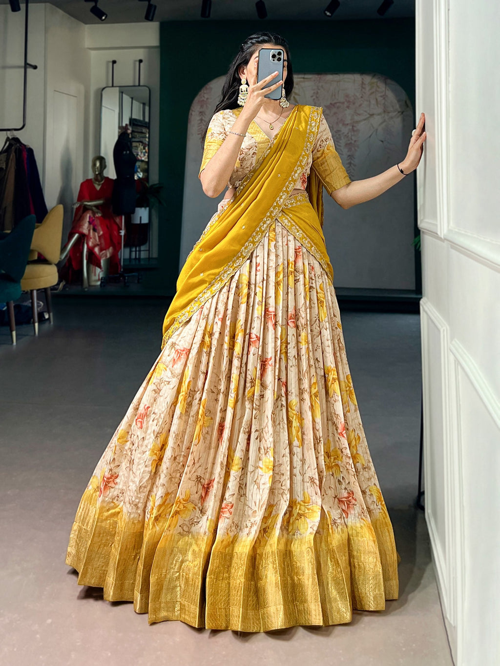 Dola Chex Floral Printed Lehenga Choli ClothsVilla