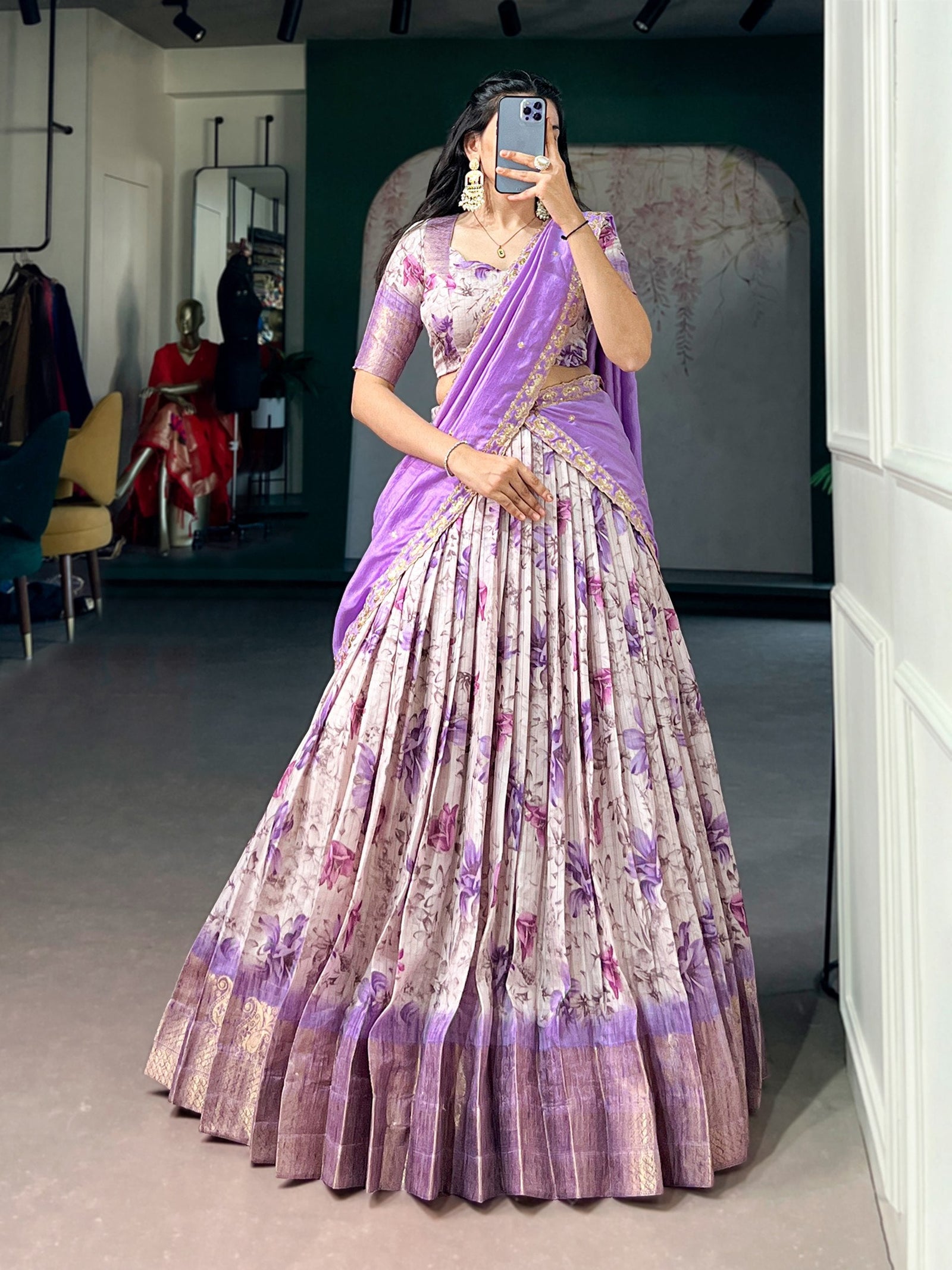 Dola Chex Floral Printed Lehenga Choli ClothsVilla