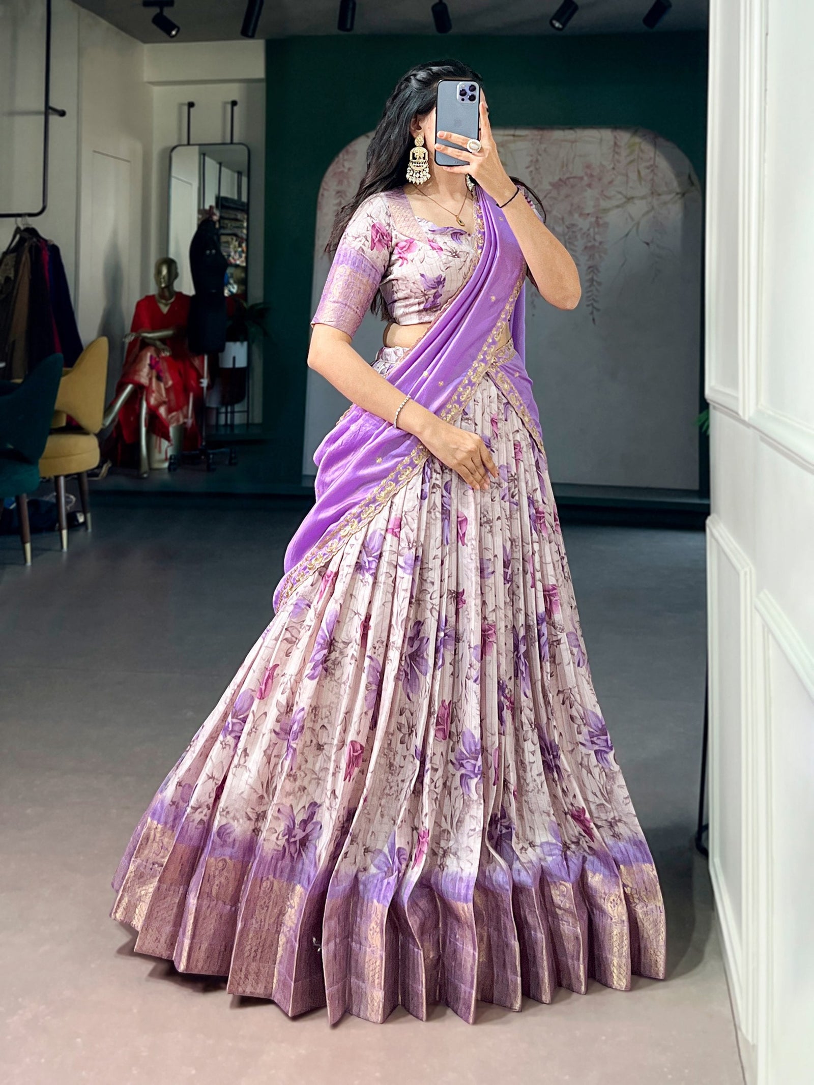 Dola Chex Floral Printed Lehenga Choli ClothsVilla