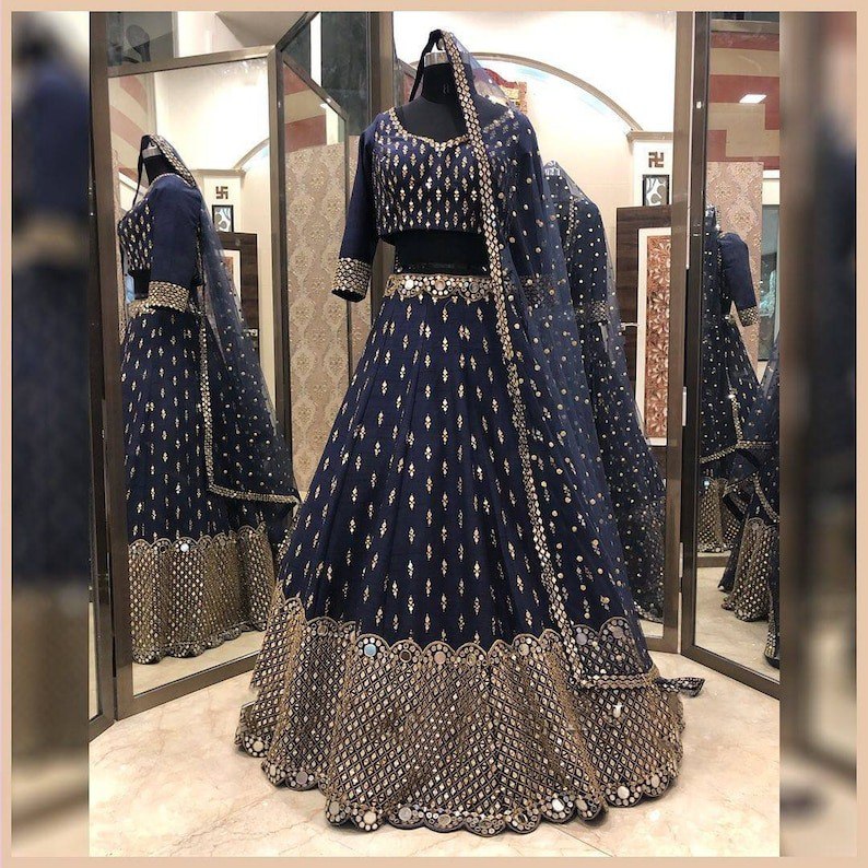 Dola Silk Lehenga Choli Dupatta Set with Jari & Sequence Work ClothsVilla Main image