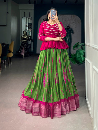 Dola Silk Shibori Print Lehenga Set ClothsVilla