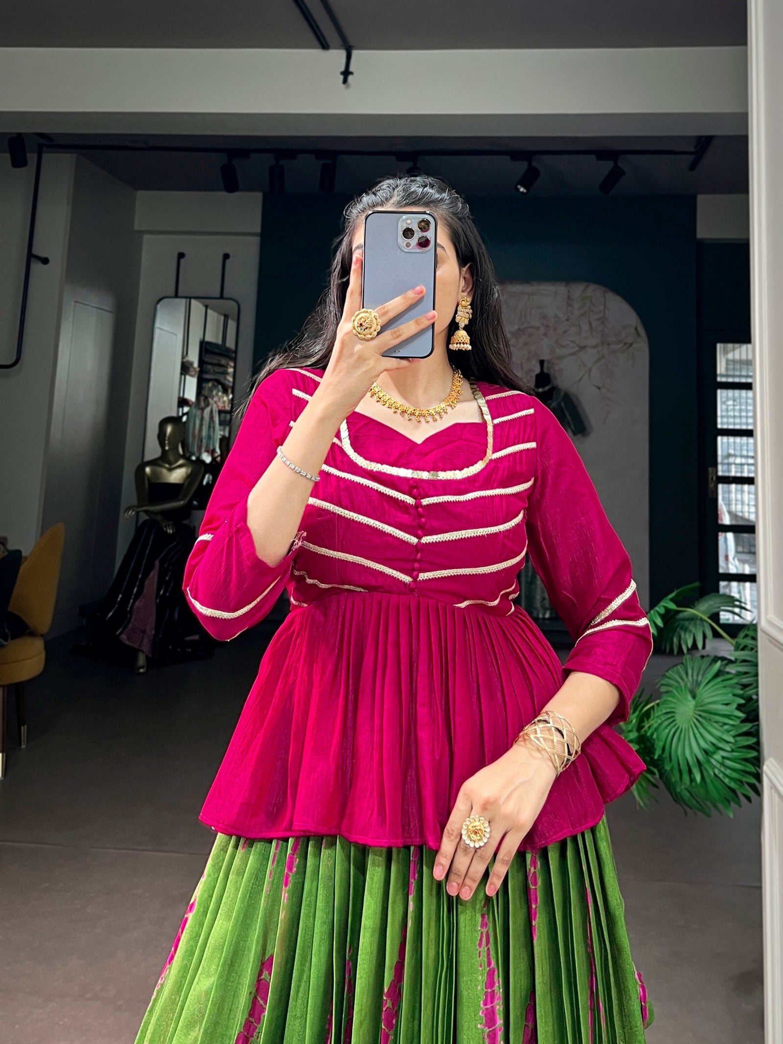 Dola Silk Shibori Print Lehenga Set ClothsVilla