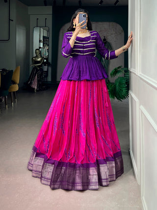 Dola Silk Shibori Print Lehenga Set ClothsVilla