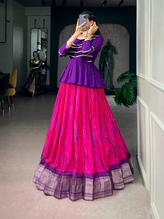 Dola Silk Shibori Print Lehenga Set ClothsVilla