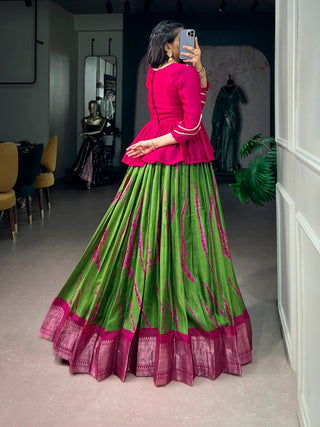 Dola Silk Shibori Print Lehenga Set ClothsVilla
