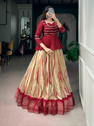 Dola Silk Shibori Print Lehenga Set ClothsVilla