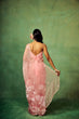 Load image into Gallery viewer, Rose Pink Pure Organza Saree with Hand-Painted Multi-Floral Motifs &amp; Sequin Highlights | Satin Blouse FANCY SAREES