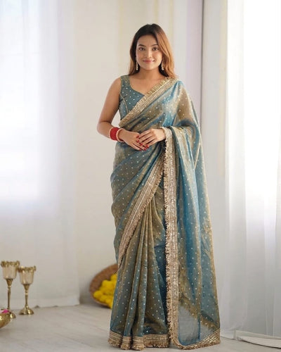 Dual Shade Elegant Silk Butti Saree ClothsVilla