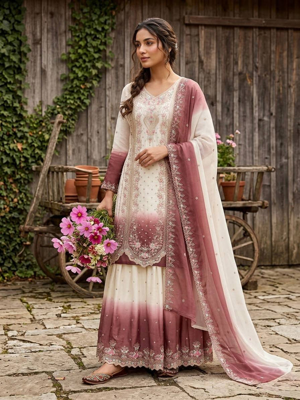 Dual Tone Designer Plazzo Set ClothsVilla