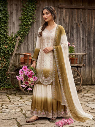 Dual Tone Designer Plazzo Set ClothsVilla