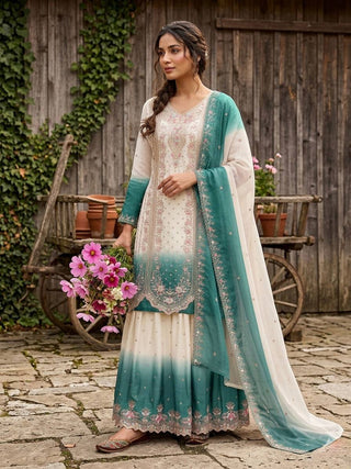 Dual Tone Designer Plazzo Set ClothsVilla