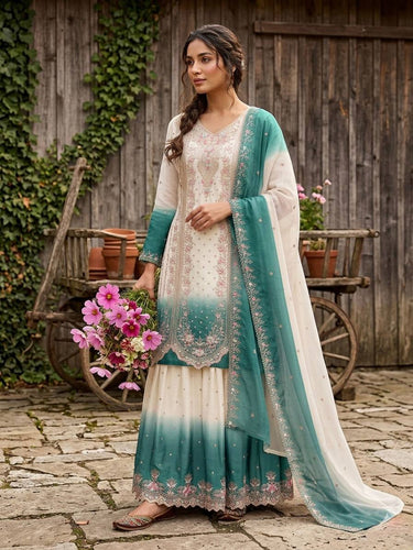 Dual Tone Designer Plazzo Set ClothsVilla