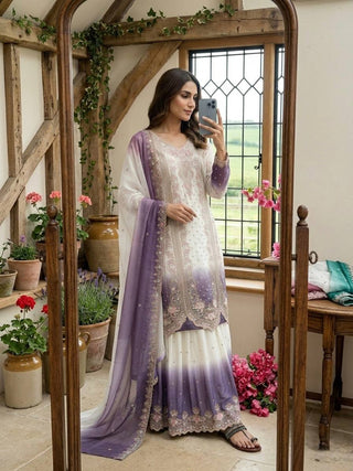 Dual Tone Designer Plazzo Set ClothsVilla