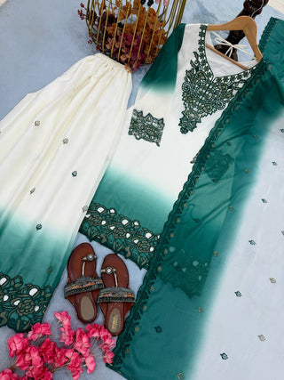 Dual Tone Embroidered Palazzo Suit ClothsVilla
