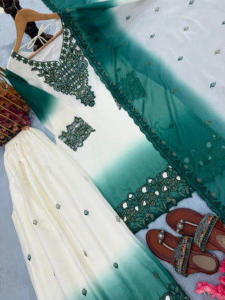 Dual Tone Embroidered Palazzo Suit ClothsVilla