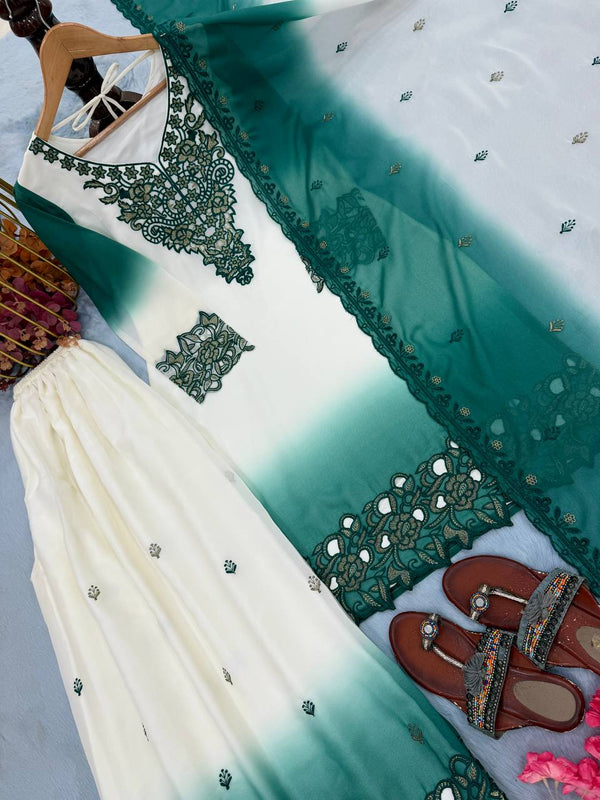 Dual Tone Embroidered Palazzo Suit ClothsVilla